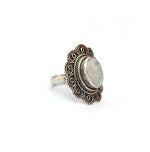 Boho Statement Ring | Rainbow Moonstone Sterling Silver Ring | Handmade Bohemian Ring | Boho Ring | Rainbow Moonstone Ring | Rings for Gift