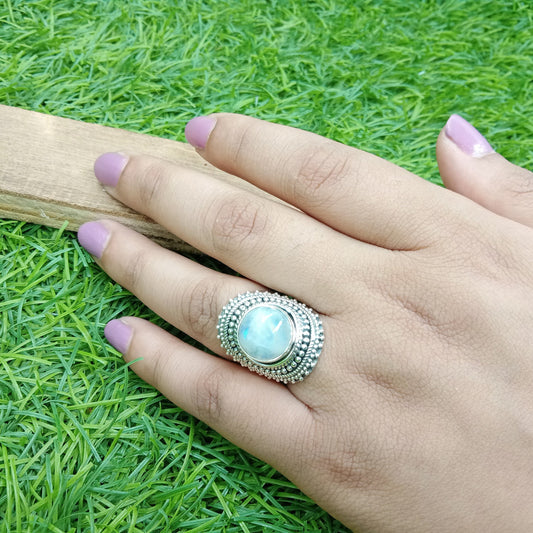 Moonstone Boho Ring - Rainbow Moonstone Sterling Silver Ring statement ring -free shipping ring  handmade jewelry gift bestseller