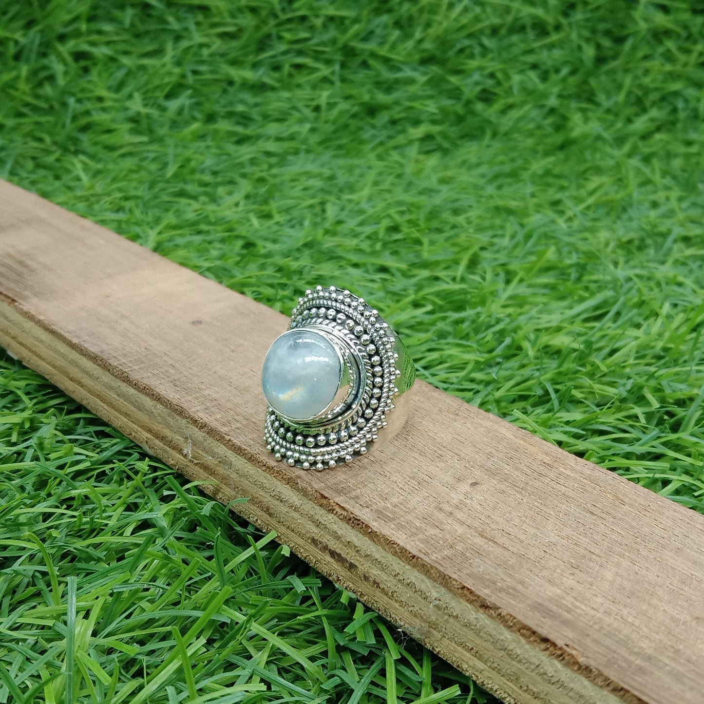 Moonstone Boho Ring - Rainbow Moonstone Sterling Silver Ring statement ring -free shipping ring  handmade jewelry gift bestseller