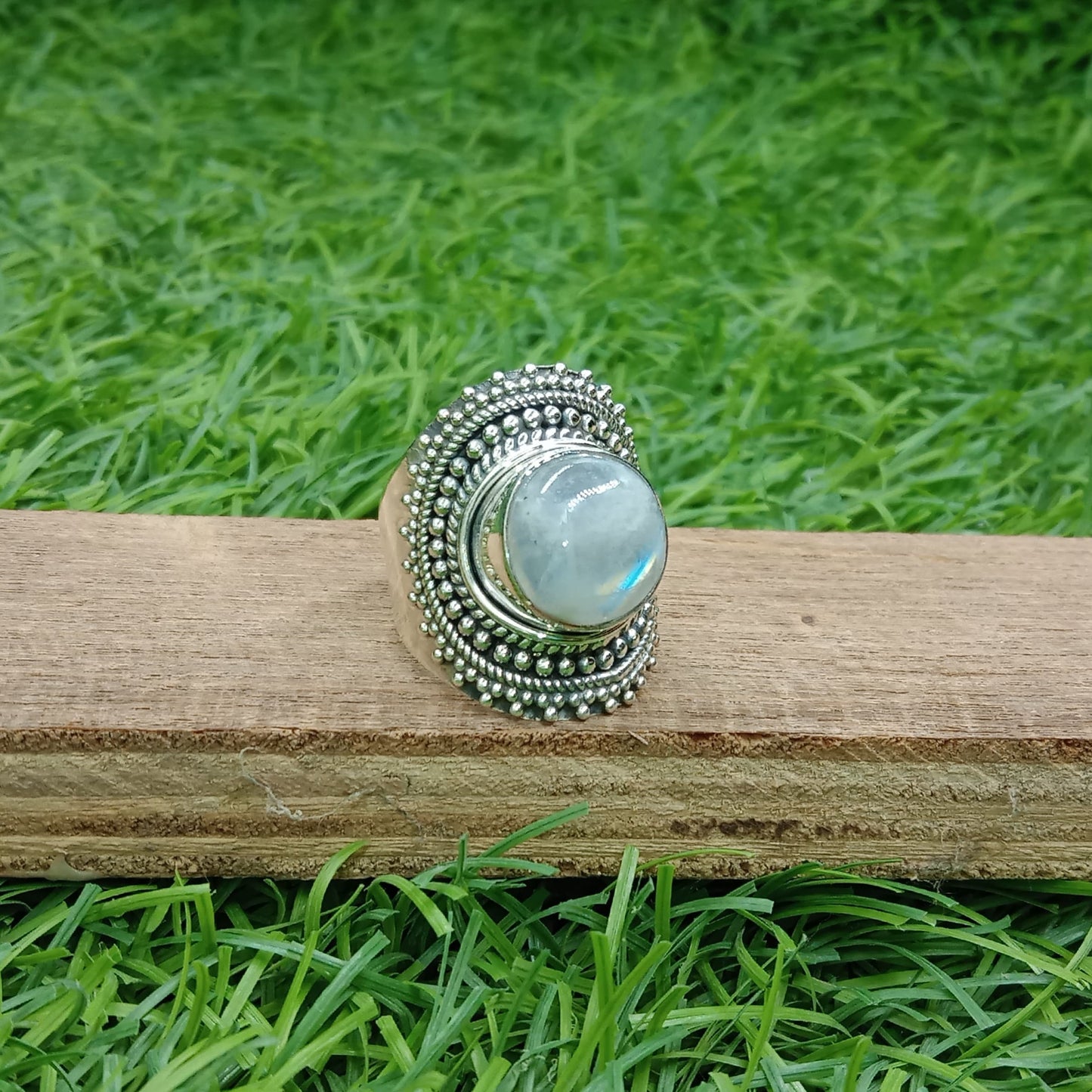 Moonstone Boho Ring - Rainbow Moonstone Sterling Silver Ring statement ring -free shipping ring  handmade jewelry gift bestseller
