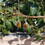 Tiger Eye Sterling Silver Handmade Earring Tiger Eye stone Daily wearable Earrings in Oval Shape Boho Earrings Gift for Her