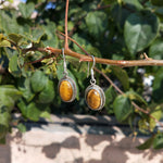 Tiger Eye Sterling Silver Handmade Earring Tiger Eye stone Daily wearable Earrings in Oval Shape Boho Earrings Gift for Her