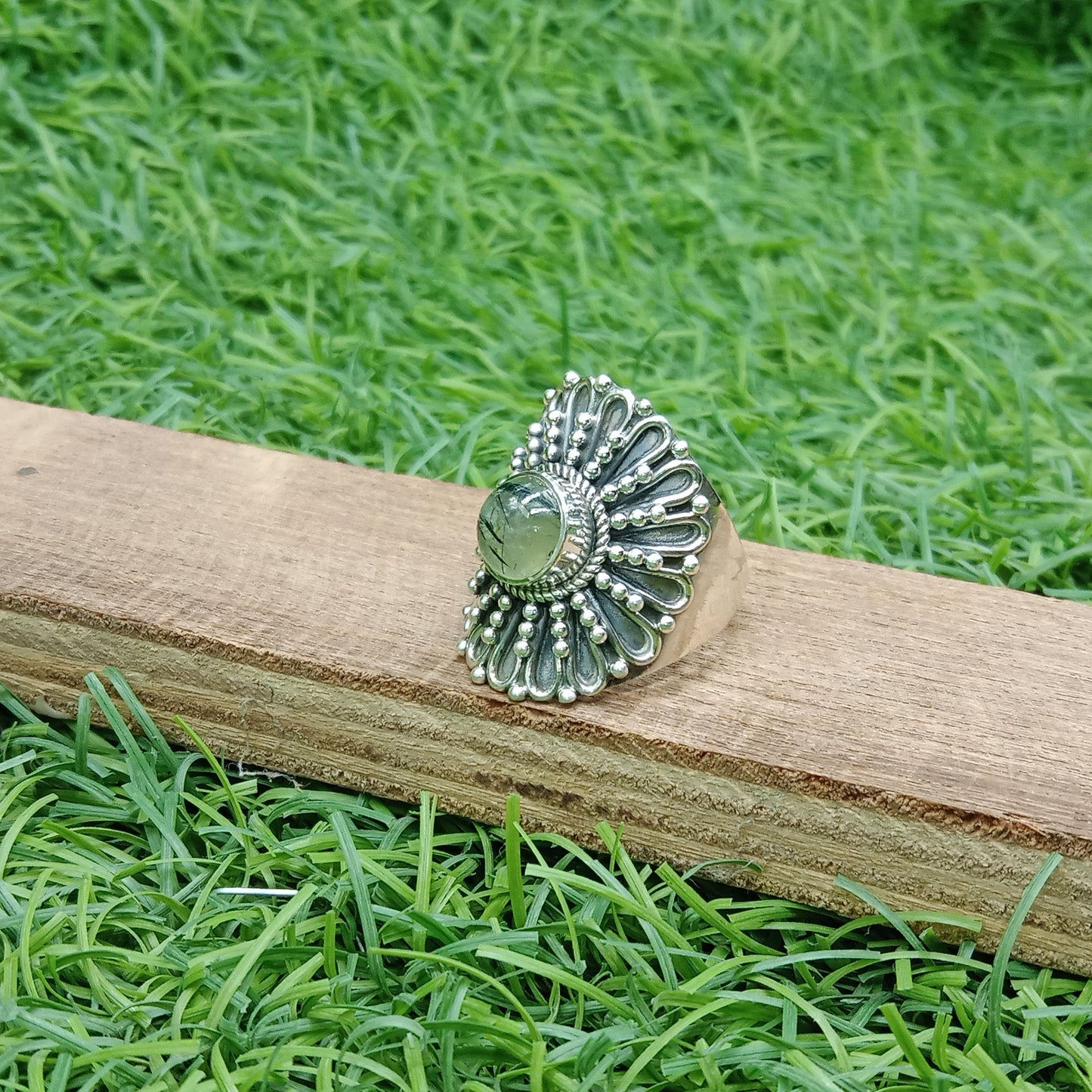 Boho ring - silver boho ring , prehnite silver ring , handmade silver ring , rings , gift for her , summer gifts , gift items