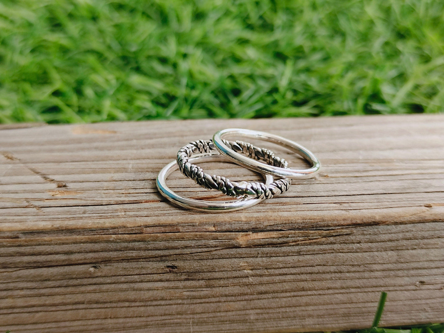 Simple Silver Band Ring, Triple Silver band ring, 925 stacking ring , silver band ring , statement ring ,  Set of three band ring - Triple