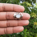 Boho Statement Ring -Rainbow Moonstone Sterling Silver Ring-Hand Crafted Bohemian Ring-Bohemian Ring-Rainbow moonstone Ring -Rings -Gift for