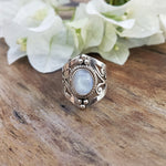 Boho Statement Ring -Rainbow Moonstone Sterling Silver Ring-Hand Crafted Bohemian Ring-Bohemian Ring-Rainbow moonstone Ring -Rings -Gift for