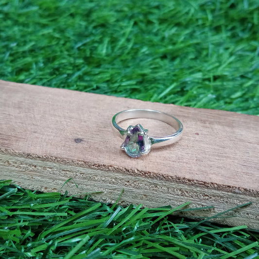 Mystic Quartz Boho Ring -Sterling Silver Ring - Boho Silver Ring - boho jewelry - Minimalist silver ring -925 silver ring - rings -handmade