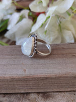 Boho  Ring - Rainbow Moonstone Sterling Silver Ring - Hand Crafted Bohemian Ring-Bohemian Ring - Rainbow Moonstone  - Rings -Gift for her