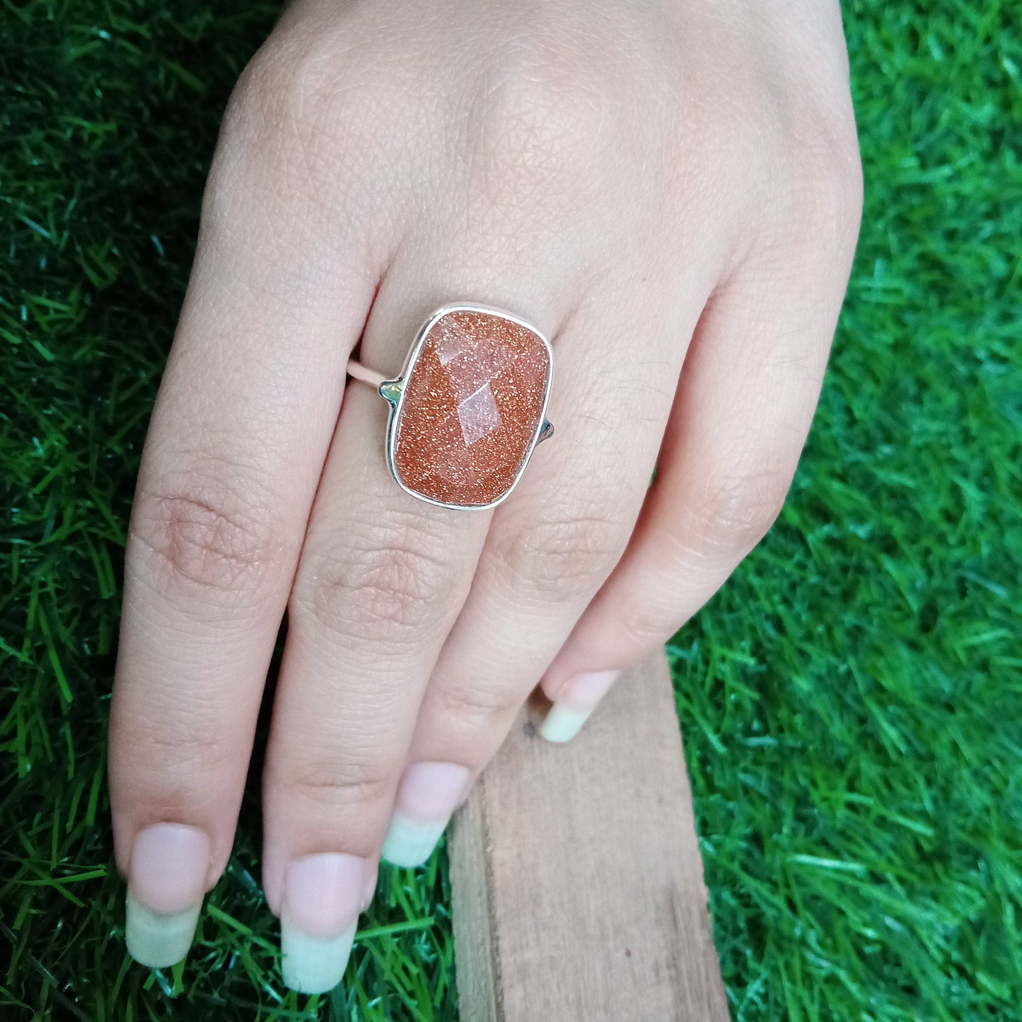 Sunstone Sterling Silver Ring - Boho Statement Ring - Hand Crafted Bohemian Ring - Bohemian Ring -Sunstone Ring -Rings - Gift -Free Shipping