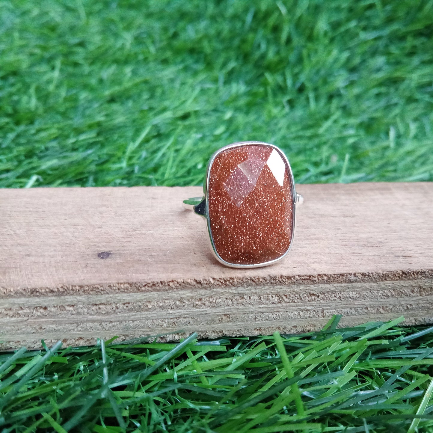 Sunstone Sterling Silver Ring - Boho Statement Ring - Hand Crafted Bohemian Ring - Bohemian Ring -Sunstone Ring -Rings - Gift -Free Shipping