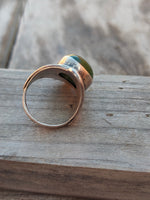 Boho Statement Ring - Green Jade Sterling Silver Ring - Hand Crafted Bohemian Ring-Bohemian Ring - Green Jade - Rings -Gift for