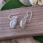 Rainbow Moonstone 925 Sterling Silver Handmade Earring Rainbow Moonstone Oval Shape Silver Earrings  Boho Earrings Gift for Her