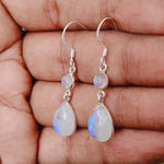 Moonstone Sterling Silver Handmade Earring Moonstone Daily wearable Earrings in Round Shape Bezel Earrings Gift for Her