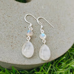 Moonstone Sterling Silver Handmade Earring Moonstone Daily wearable Earrings in Round Shape Bezel Earrings Gift for Her