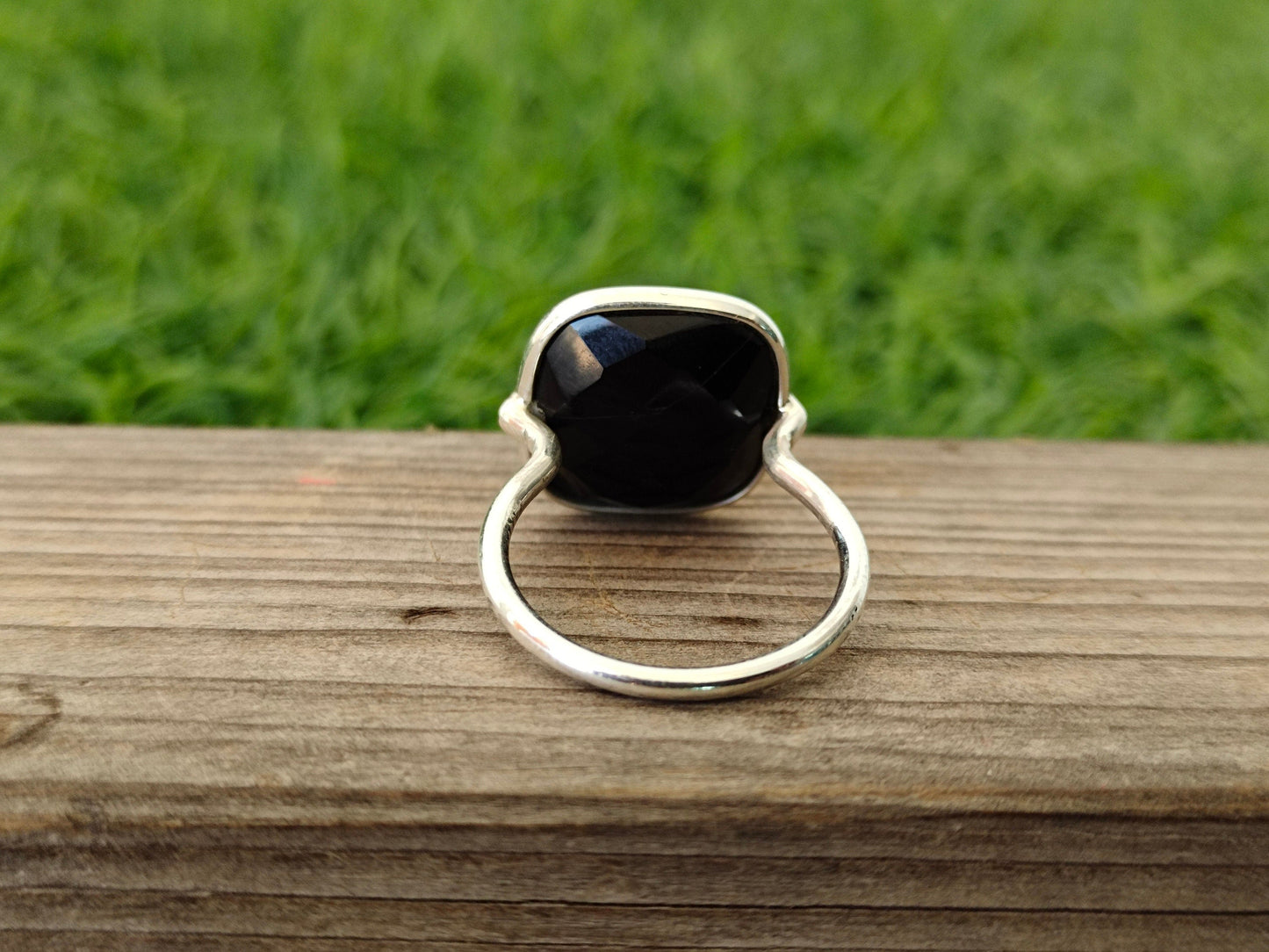 Black Onyx Boho Statement  Sterling Silver Ring - Fashion Ring - Beautiful Black Ring - Onyx Ring - Bezel Silver Jewelry - Boho Onyx Ring