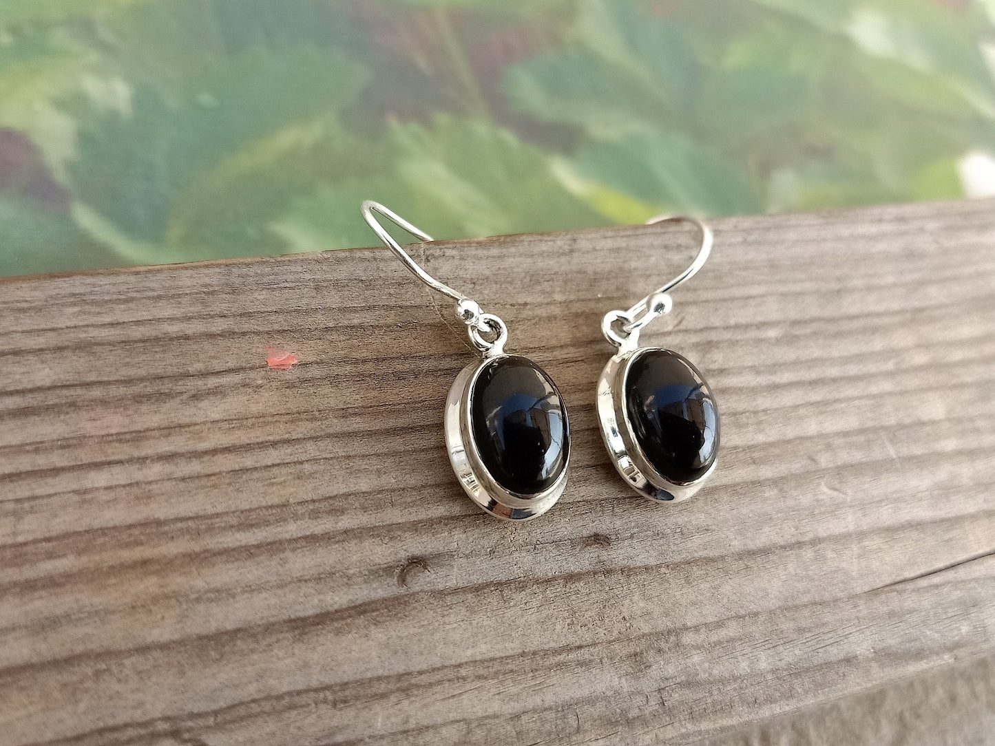 Black Onyx Sterling Silver Handmade Earring Black Onyx stone Daily wearable Earrings in Oval Shape Boho Earrings Gift for Her