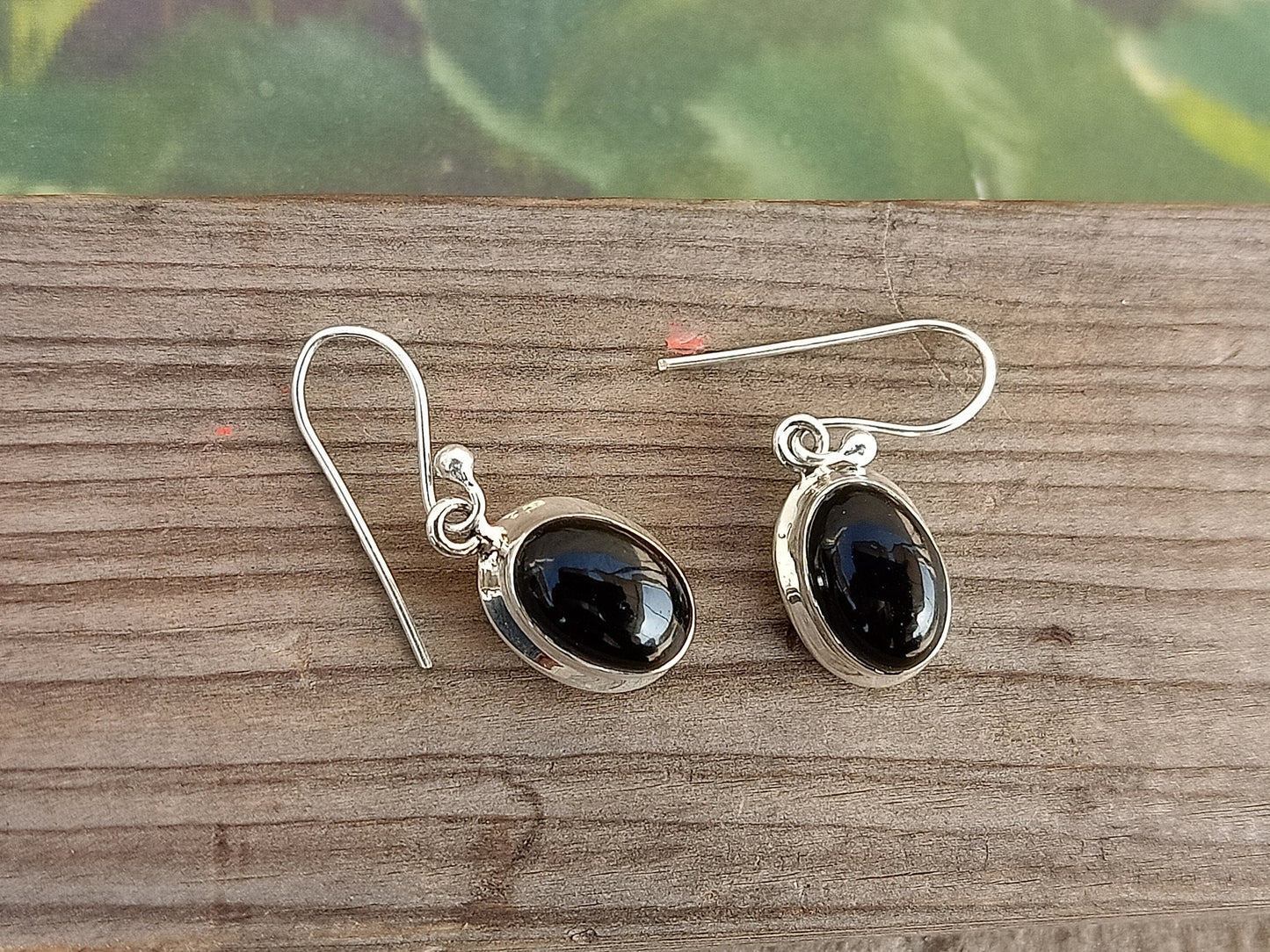 Black Onyx Sterling Silver Handmade Earring Black Onyx stone Daily wearable Earrings in Oval Shape Boho Earrings Gift for Her