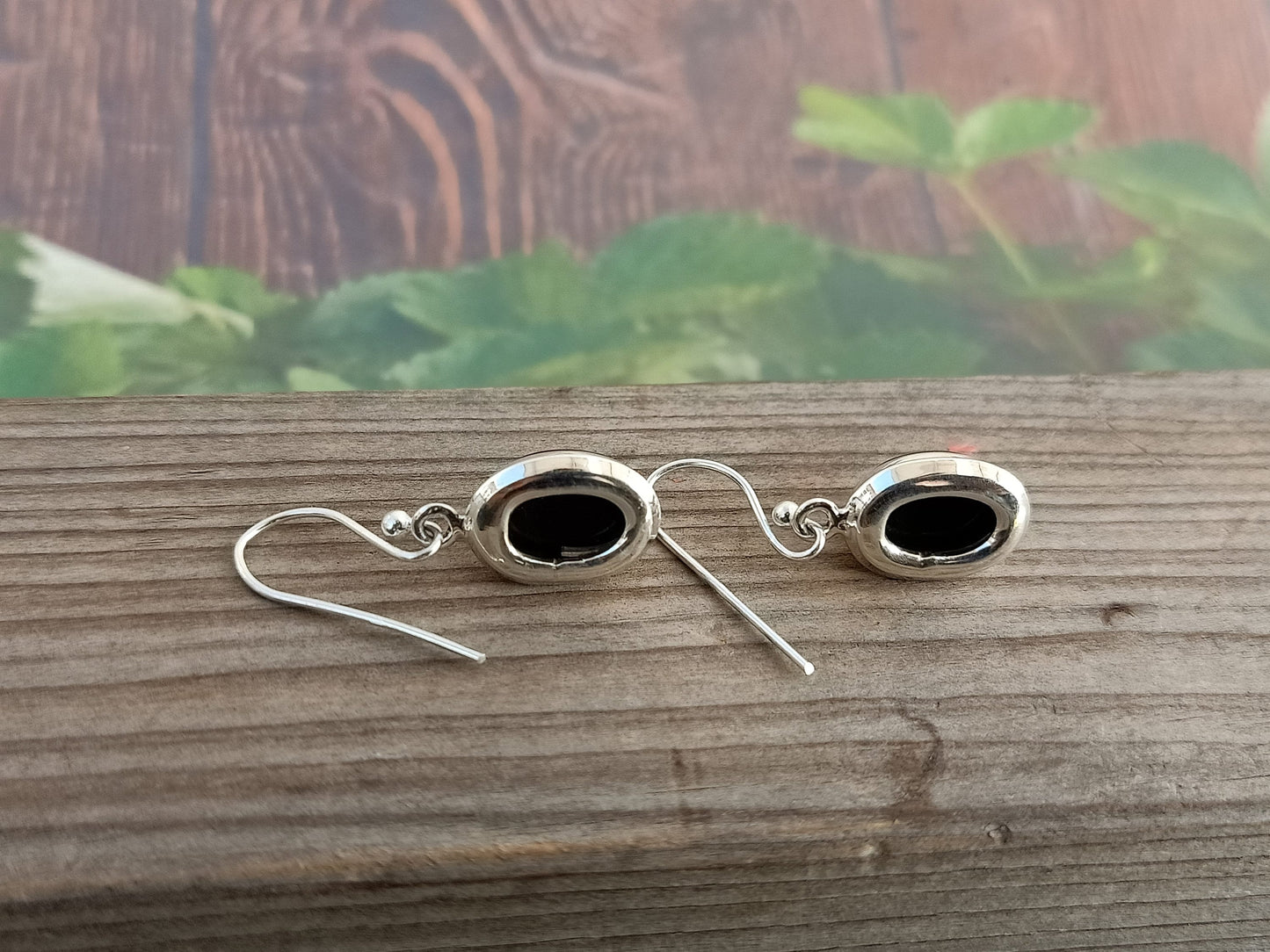 Black Onyx Sterling Silver Handmade Earring Black Onyx stone Daily wearable Earrings in Oval Shape Boho Earrings Gift for Her