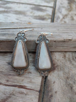 Jasper Stone Sterling Silver Handmade Earring Scolecite Stone Daily wearable Earrings in Triangle Shape Boho Earrings Gift for Her