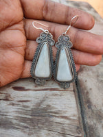 Jasper Stone Sterling Silver Handmade Earring Scolecite Stone Daily wearable Earrings in Triangle Shape Boho Earrings Gift for Her