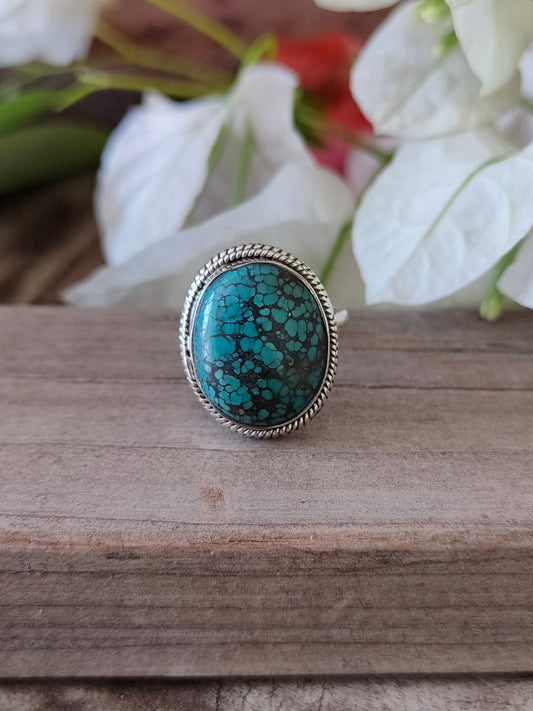 Turquoise Boho  Ring - Turquoise Sterling Silver Ring - Hand Crafted Bohemian Ring-Bohemian Ring - Turquoise - Rings -Gift for - bohemian