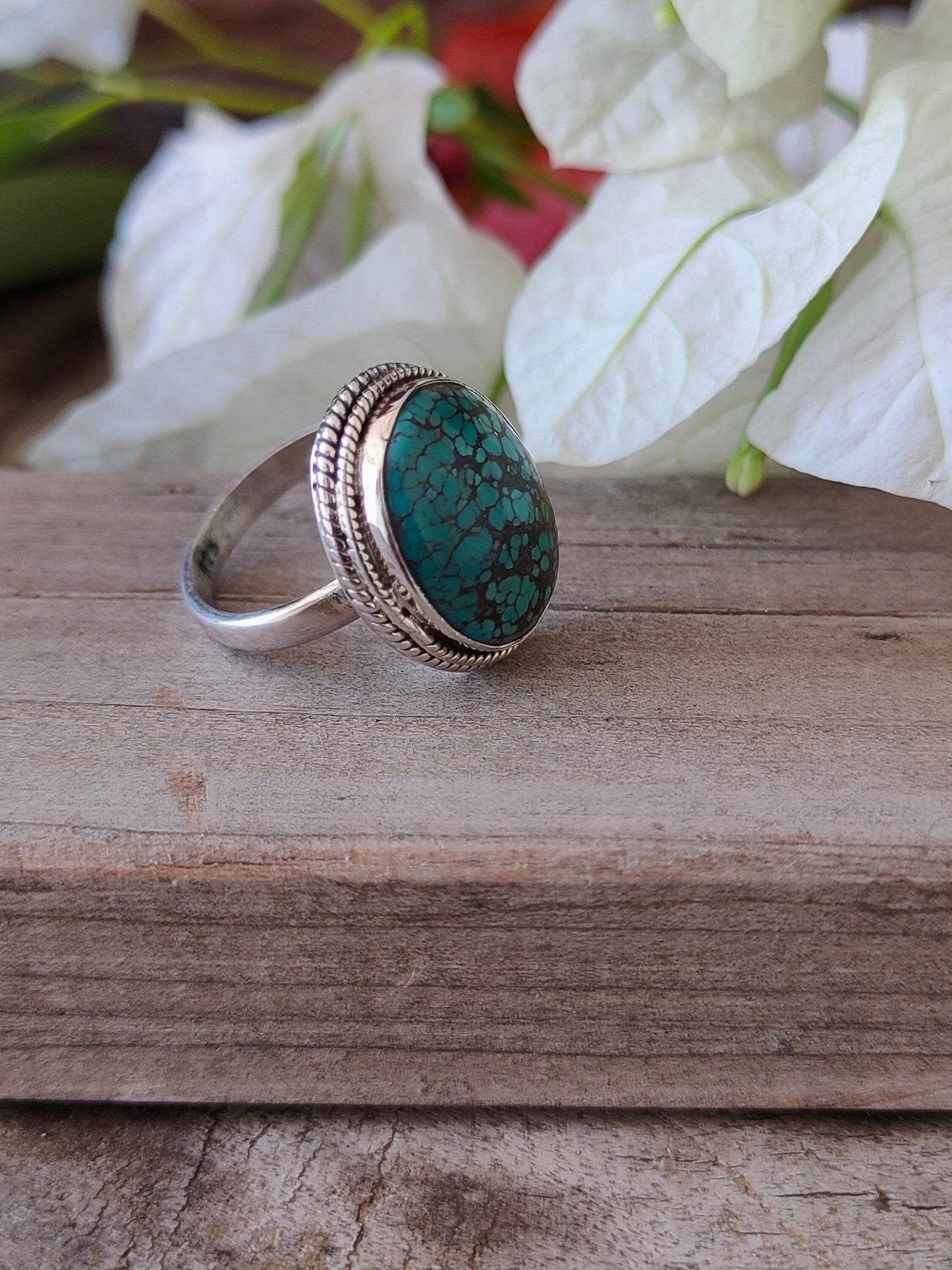 Turquoise Boho  Ring - Turquoise Sterling Silver Ring - Hand Crafted Bohemian Ring-Bohemian Ring - Turquoise - Rings -Gift for - bohemian