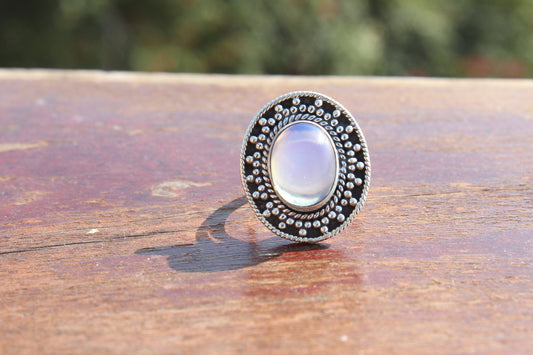 Boho Statement Ring - Opalite Stone Sterling Silver Ring - Hand Crafted Bohemian Ring -Bohemian Ring - Opalite Ring - Rings - Gift for