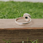 Natural Larimar flower shape Stone ring - Cabochon ring - 925 sterling silver ring - larimar ring  - wedding Rings - silver rings- gifts