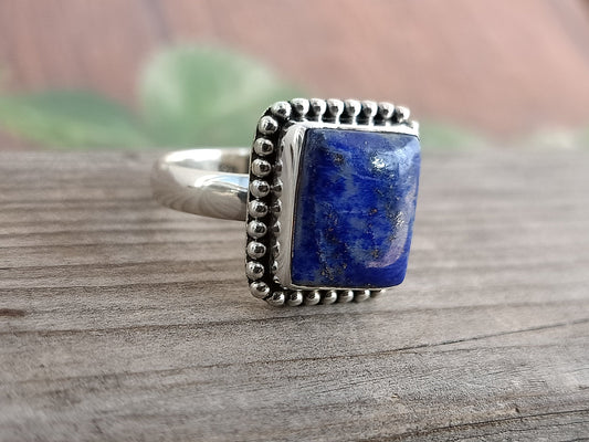 Boho Statement Ring - Lapis Lazuli Sterling Silver Ring - Hand Crafted Bohemian Ring - Bohemian Ring - Lapis Lazuli Ring - Rings - Gift for