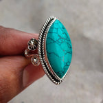 Turquoise Boho  Ring - Turquoise Sterling Silver Ring - Hand Crafted Bohemian Ring-Bohemian Ring - Turquoise - Rings -Gift for her- bohemian