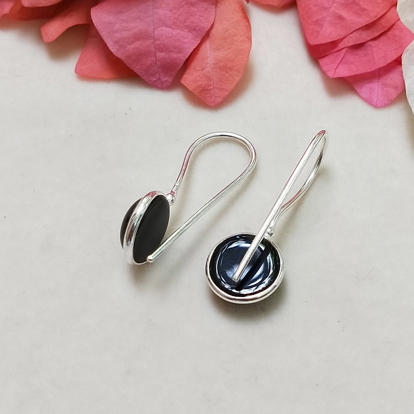 Bohemian Black Onyx Silver Earrings - Sterling silver 925 earrings - Earrings - Handmade Boho Studs - Silver Earrings - Gifts for her