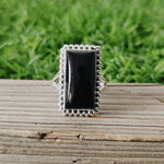 Black onyx ring -Handmade silver ring - Silver ring - Boho ring - Silver jewelry - Boho Jewelry- Silver Jewelry-Gift Item - Freeship- Rings