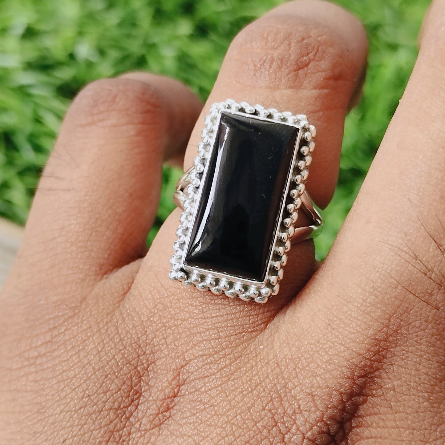 Black onyx ring -Handmade silver ring - Silver ring - Boho ring - Silver jewelry - Boho Jewelry- Silver Jewelry-Gift Item - Freeship- Rings