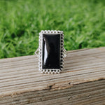 Black onyx ring -Handmade silver ring - Silver ring - Boho ring - Silver jewelry - Boho Jewelry- Silver Jewelry-Gift Item - Freeship- Rings