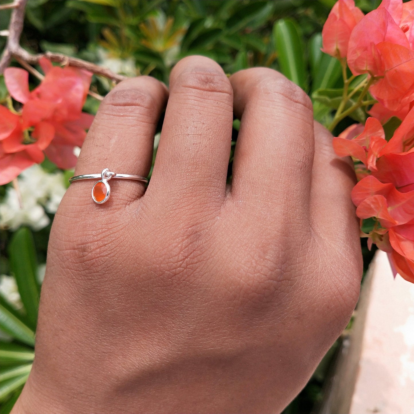 Beautiful Carnelian Boho Ring - 925 Sterling Silver Ring -Carnelian  Bohemian Ring -Silver Ring -Statment Ring - Rings - Gift for her- Gifts