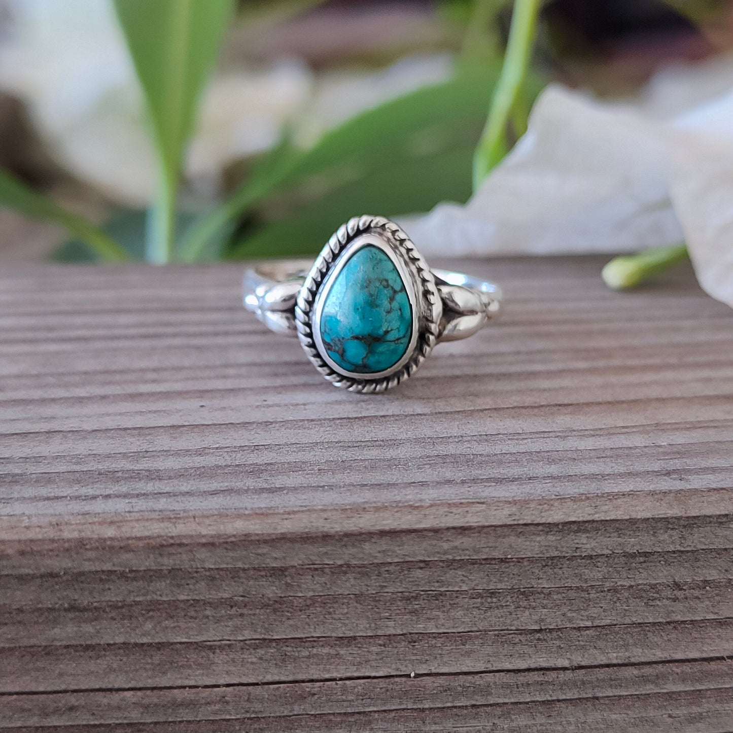 Turquoise  Gemstone Boho  Ring - 925 Sterling Silver Ring - Turquoise Bohemian Ring - Bohemian Ring - Turquoise ring- Rings - Gift for -Ring