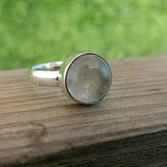 Boho Statement Ring - Moonstone Stone Sterling Silver Ring - Hand Crafted Bohemian Ring -Bohemian Ring - Rainbow Moonstone Ring - Gift for