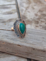 Turquoise Boho  Ring - Turquoise Sterling Silver Ring - Hand Crafted Bohemian Ring-Bohemian Ring - Turquoise - Rings -Gift for - bohemian