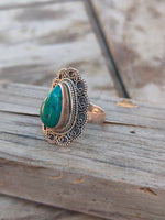 Turquoise Boho  Ring - Turquoise Sterling Silver Ring - Hand Crafted Bohemian Ring-Bohemian Ring - Turquoise - Rings -Gift for - bohemian