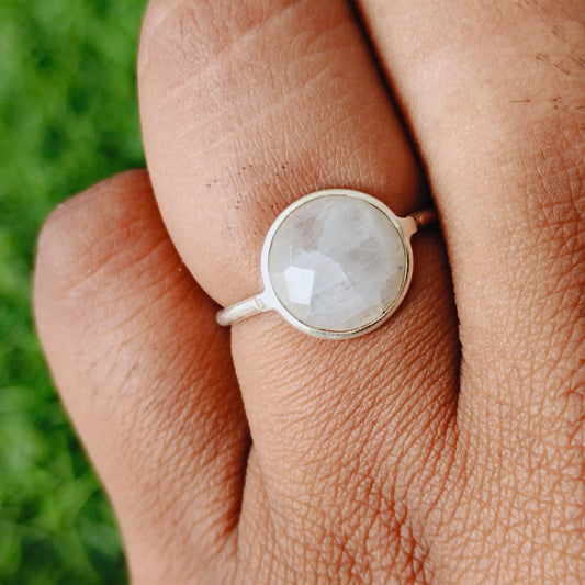 Moonstone Boho Statement Ring - Moonstone Silver Ring - Hand Crafted Bohemian Ring-Bohemian Ring -big Size Ring - Rings - Gifts for her