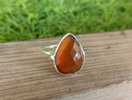 Boho Statement Ring - Orange Calci Sterling Silver Ring - Hand Crafted Bohemian Ring-Bohemian Ring - Orange Calci Rings -Gift for her Gifts