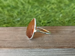 Boho Statement Ring - Orange Calci Sterling Silver Ring - Hand Crafted Bohemian Ring-Bohemian Ring - Orange Calci Rings -Gift for her Gifts