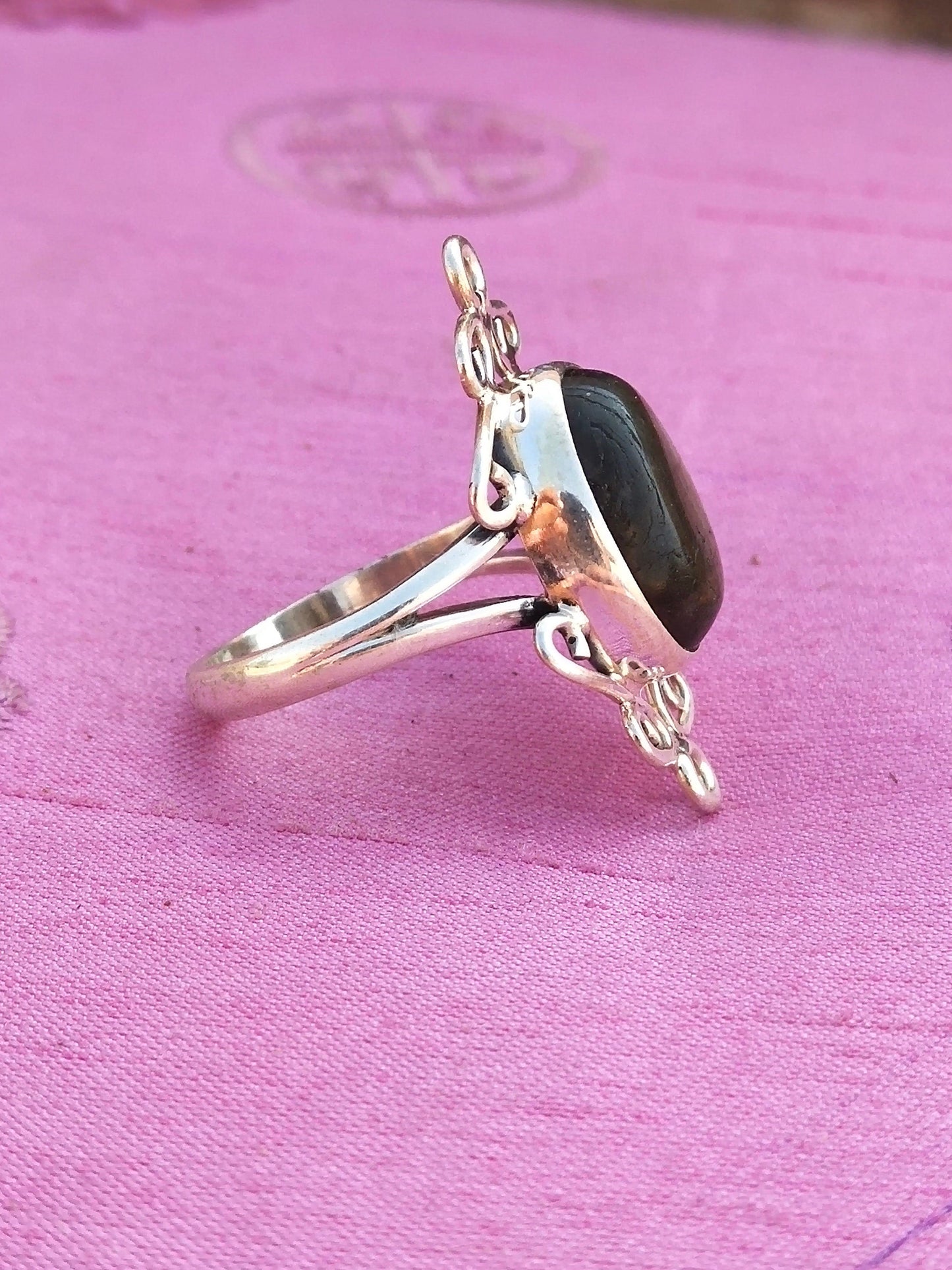 Boho Statement Ring - Labradorite  Sterling Silver Ring - Hand Crafted Bohemian Ring -Bohemian Ring - black rainbow Ring - Rings - Gift for