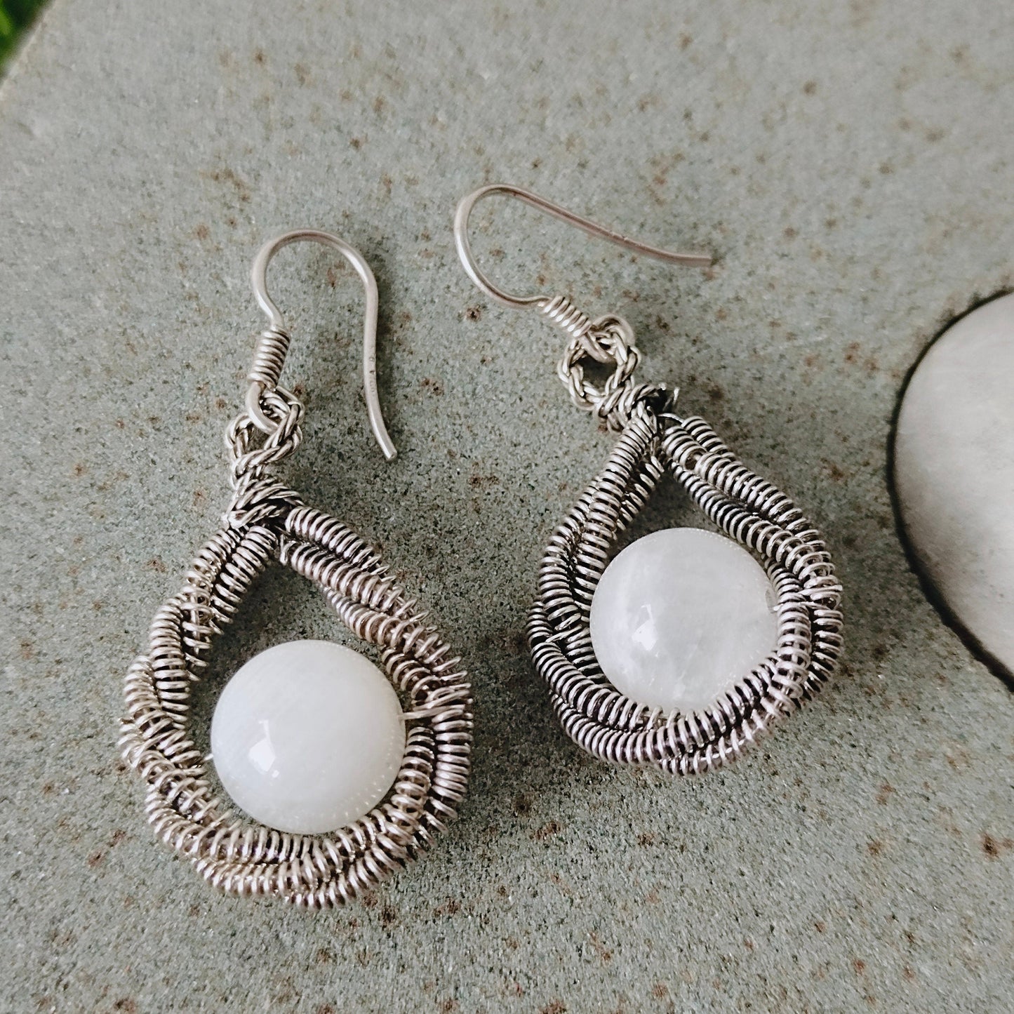 Rainbow Moonstone Earring - 925 Sterling Silver Handmade Earring - Moonstone Round Shape Silver Earrings - Boho Earrings - Gift for Her