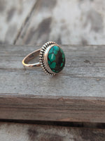 Turquoise Boho  Ring - Turquoise Sterling Silver Ring - Hand Crafted Bohemian Ring-Bohemian Ring - Turquoise - Rings -Gift for - bohemian