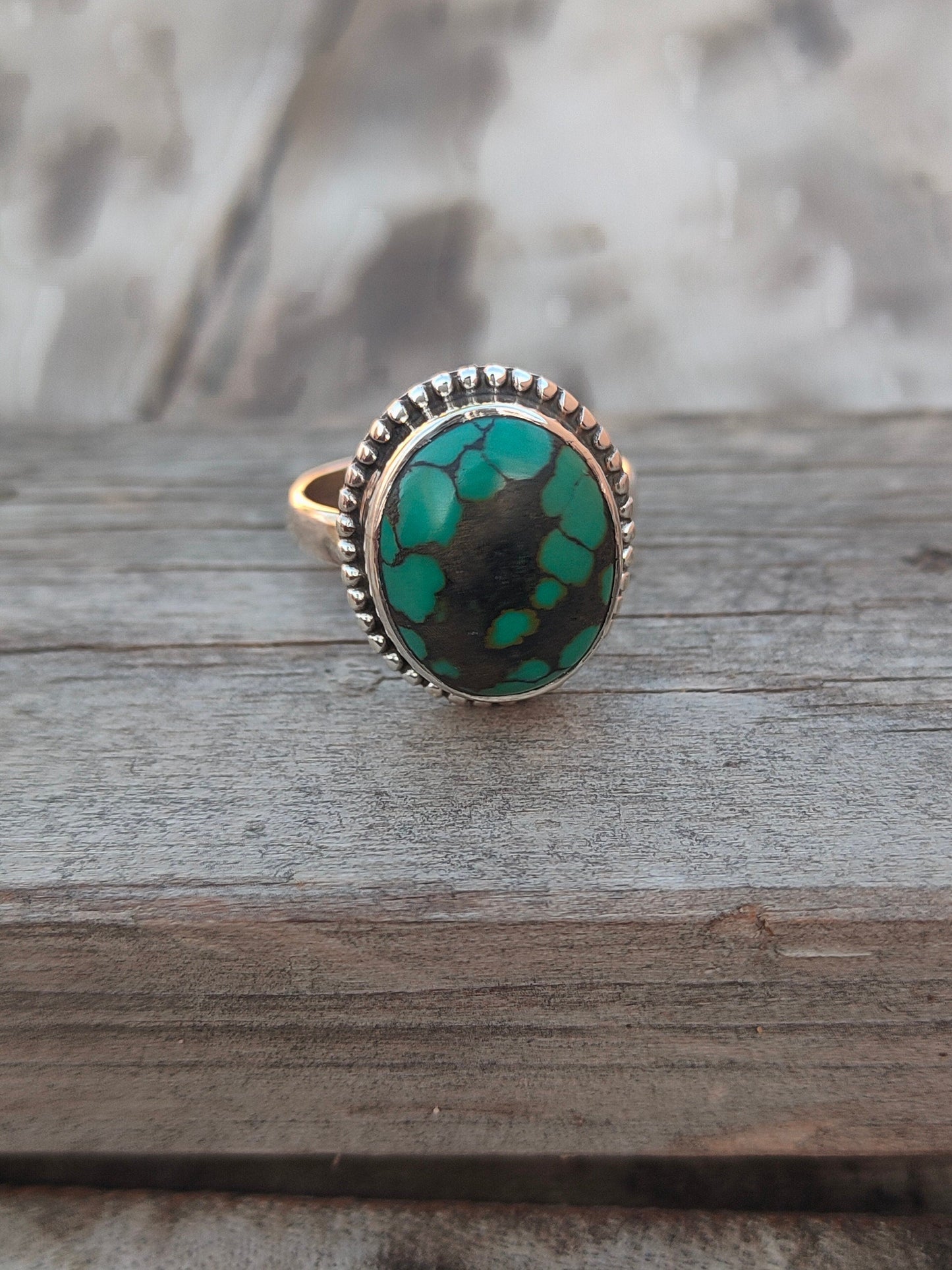 Turquoise Boho  Ring - Turquoise Sterling Silver Ring - Hand Crafted Bohemian Ring-Bohemian Ring - Turquoise - Rings -Gift for - bohemian