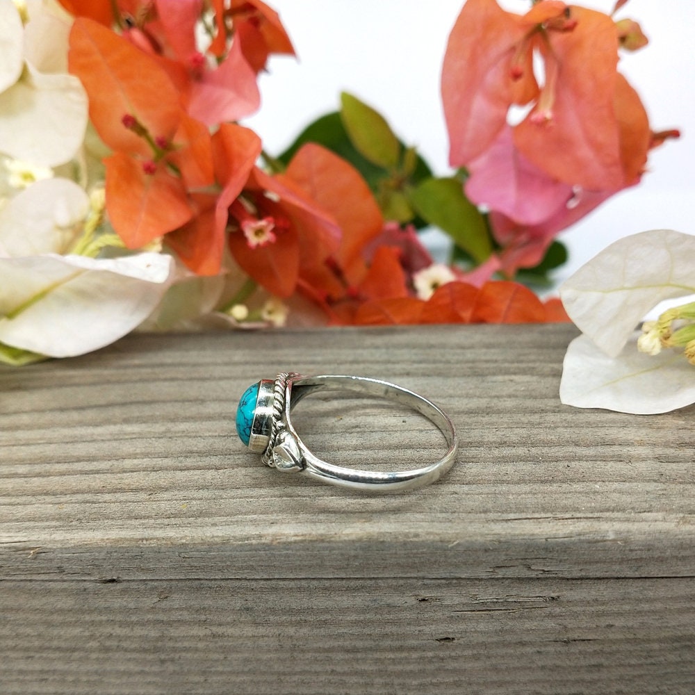 Turquoise  Gemstone Boho  Ring - 925 Sterling Silver Ring - Turquoise Bohemian Ring - Bohemian Ring - Turquoise ring- Rings - Gift for -Ring