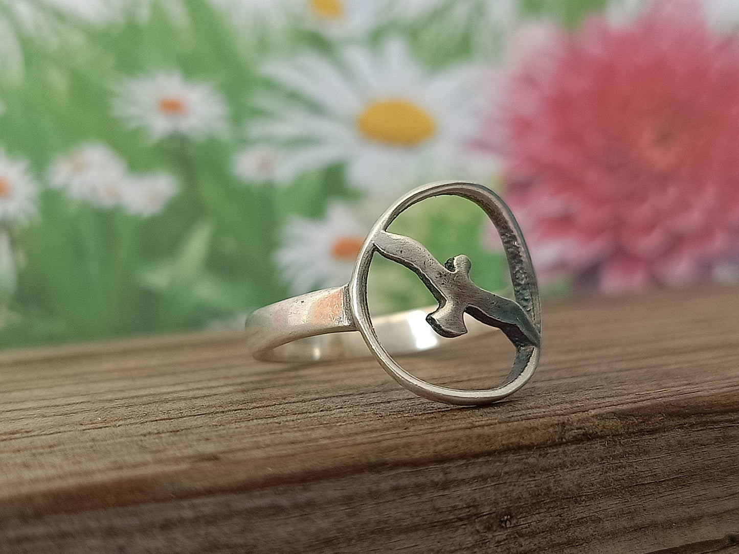 Eagle sterling silver ring , handmade silver ring , stacking silver ring , charm silver ring , handcrafted boho ring , silver ring ,ring