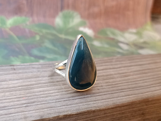 Boho Statement Ring - Moss Agate Sterling Silver Ring - Hand Crafted Bohemian Ring - Bohemian Ring -  Moss Agate Ring - Rings - Gift for her
