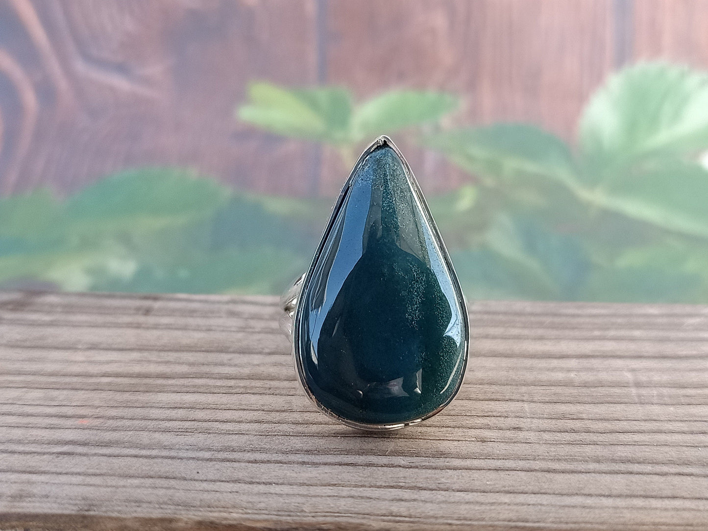 Boho Statement Ring - Moss Agate Sterling Silver Ring - Hand Crafted Bohemian Ring - Bohemian Ring -  Moss Agate Ring - Rings - Gift for her